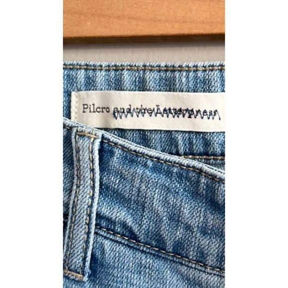 SOLD!! ANTHROPOLOGIE /Pilcro /“HYPHEN” patchwork Denim Boy‎ Fit Crop - Picture 8 of 9